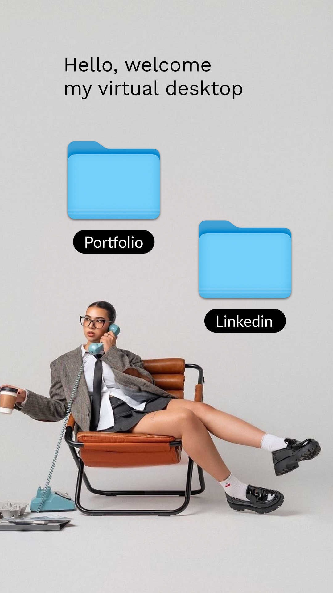 ArtBio demo — virtual desktop folder grid